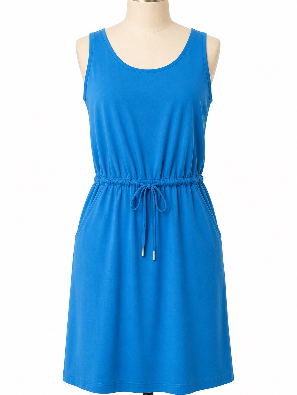 Calvin Klein Blue Sleeveless Drawstring Waist Dress Size 12